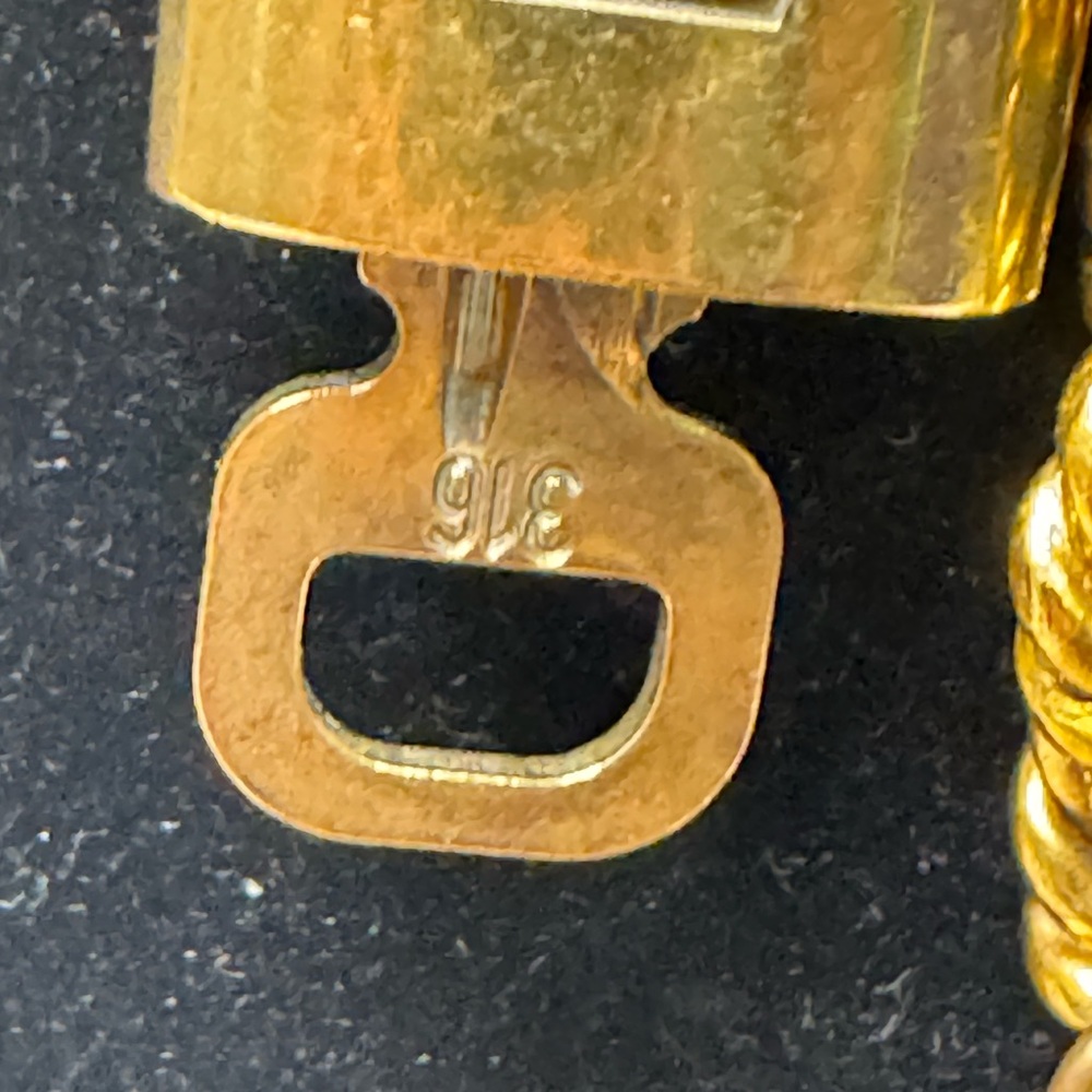 Louis Vuitton Lock & Key #316 Vintage 10K Gold Accents Teardrop Tassel Necklace - Picture 6 of 15